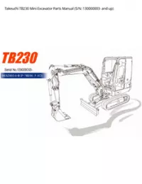 Takeuchi TB230 Mini Excavator Parts Manual (S/N: 130000003- and - up preview