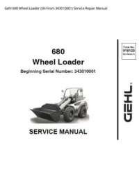 Gehl 680 Wheel Loader (SN From 343010001) Service Repair Manual preview