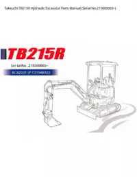 Takeuchi TB215R Hydraulic Excavator Parts Manual (Serial - No.215000003~ preview