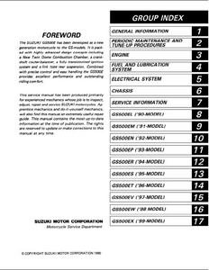 Suzuki GS500E Motocycle service manual