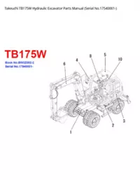 Takeuchi TB175W Hydraulic Excavator Parts Manual (Serial - No.17540001- preview