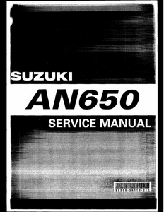 Suzuki AN650 Motocycle manual