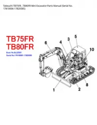 Takeuchi TB75FR   TB80FR Mini Excavator Parts Manual (Serial No. - 17810006-17820585 preview