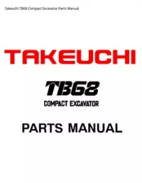 Takeuchi TB68 Compact Excavator Parts Manual preview