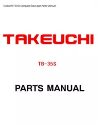 Takeuchi TB35S Compact Excavator Parts Manual preview
