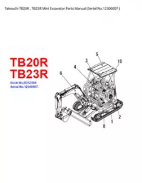 Takeuchi TB20R   TB23R Mini Excavator Parts Manual (Serial - No.12300007- preview