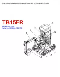 Takeuchi TB15FR Mini Excavator Parts Manual (S/N - 11810004-11810138 preview
