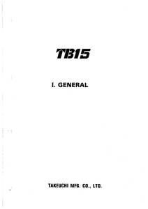 Takeuchi TB15 Compact Excavator manual