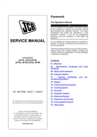 JCB JS115 JS130 JS130LC JS145 JS160 JS180 Tracked Excavator Service Repair Manual preview