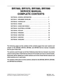 New Holland BR7060 BR7070 BR7080 BR7090 Rd Balers Service Manual preview