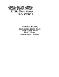 John Deere Z335E, Z335M, Z345M, Z345R, Z355E, Z355R,Z375R ZTrak Mower (S.N. 010001-) Technical Service Manual - TM140319 preview