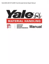 Yale (C855) MS16T Forklift Truck (Europe) Service Repair Manual preview
