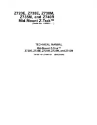John Deere Z720E Z735E Z730M Z735M Z740R Mid-Mount Z-Trak (S.N. 010001-) Technical Service Manual - TM155119 preview