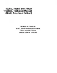 John Deere 3025D 3035D 3043D Tractors Technical Manual (North American Edition) - TM902719 preview