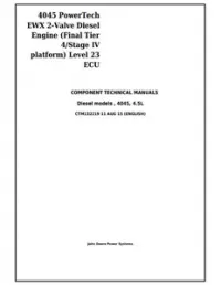 CTM132219 - John Deere PowerTech 4045 EWX Diesel Engine (Final Tier 4/Stage IV) w.Level 23 ECU Technical Manual preview