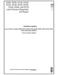 TM113219 - John Deere D100  D105  D110  D120  D125  D130  D140  D150  D155  D160  and D170 Lawn Tractors Diagnostic and LA Series Lawn Tractors Riding Lawn Equip manual preview