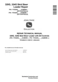 John Deere 320G  324G Skid Steer Loader Repair Technical Manual - TM14296X19 preview