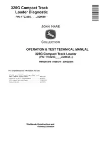 John Deere 325G Compact Track Loader Operation & Test Technical Manual - TM14291X19 preview