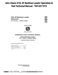 John Deere 310L EP Backhoe Loader Operation & Test Technical Manual - TM14311X19 preview