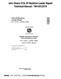 John Deere 310L EP Backhoe Loader Repair Technical Manual - TM14312X19 preview