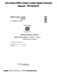 John Deere 655K Crawler Loader Repair Technical Manual - TM14325X19 preview