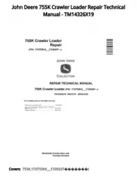 John Deere 755K Crawler Loader Repair Technical Manual - TM14326X19 preview