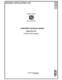 CTM106819 - John Deere Engines Application List Component Technical Manual preview