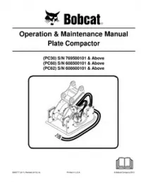 Bobcat Plate Compactor Operation & Maintenance Manual (PC30) (PC60) (PC62)  preview