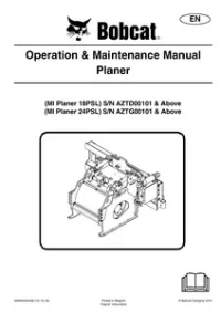 Bobcat Planer Operation & Maintenance Manual 18PSL 18PSL preview
