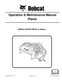 Bobcat Planer Operation & Maintenance Manual 40PSL preview