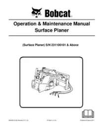 Bobcat Surface Planer Operation & Maintenance Manual preview