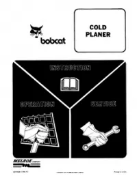 Bobcat Cold Planer Operation & Maintenance Manual preview