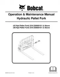 Bobcat Hydraulic Pallet Fork Operation & Maintenance Manual preview