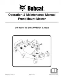 Bobcat Front Mount Mower Operation & Maintenance Manual preview