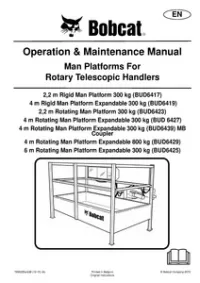 Bobcat Man Platforms For Rotary Telescopic Handlers Operation & Maintenance Manual preview