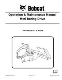Bobcat Mini Boring Drive Operation & Maintenance Manual preview