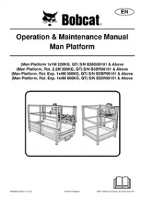 Bobcat Man Platform Operation & Maintenance Manual preview