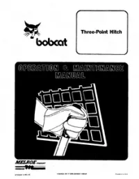 Bobcat Three-Point · Hitch Operation & Maintenance Manual preview