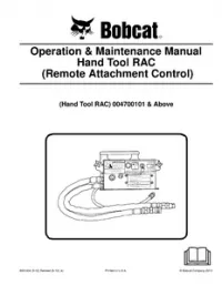 Bobcat Hand Tool RAC  (Remote Attachment Control) Operation & Maintenance Manual preview
