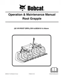 Bobcat Root Grapple Operation & Maintenance Manual preview