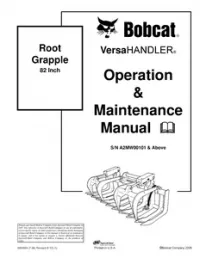 Bobcat Root Grapple 82 Inch Operation & Maintenance Manual preview
