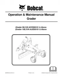 Bobcat Grader Operation & Maintenance Manual  (Grader 96) (Grader 108) preview