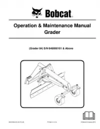 Bobcat Grader Operation & Maintenance Manual (Grader 84) preview