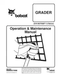 Bobcat GRADER Operation & Maintenance Manual 2 preview