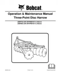 Bobcat Three-Point Disc Harrow Operation & Maintenance Manual preview