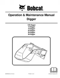 Bobcat Digger Operation & Maintenance Manual preview