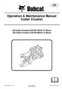 Bobcat Cutter Crusher Operation & Maintenance Manual preview