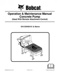 Bobcat Concrete Pump Operation & Maintenance Manual preview
