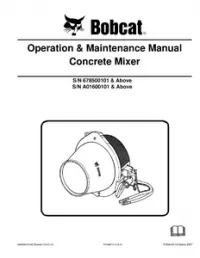 Bobcat Concrete Mixer Operation & Maintenance Manual S/N 678500101 & Above S/N A01600101 & Above preview