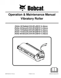 Bobcat Vibratory Roller Operation & Maintenance Manual preview